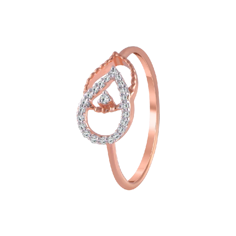 18KT (750) Rose Gold And Diamond Ring For Women