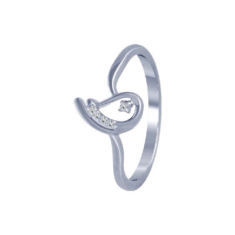 18KT (750) White Gold And Diamond Ring For Women