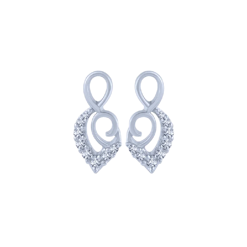 18KT (750) White Gold And Diamond Stud Earrings For Women