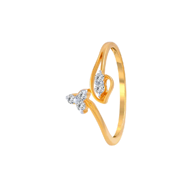 18KT (750) Yellow Gold And Diamond Ring For Women