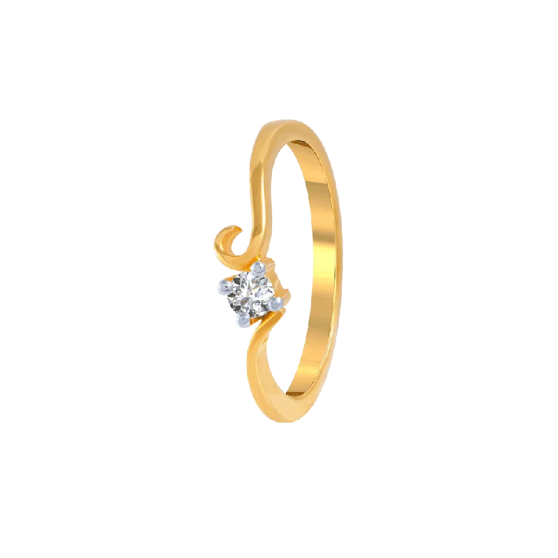 18KT (750) Yellow Gold And Diamond Ring For Women