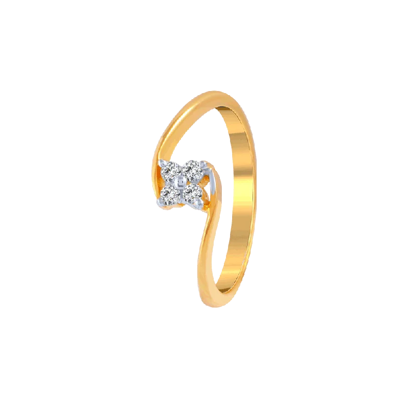 18KT (750) Yellow Gold And Diamond Ring For Women