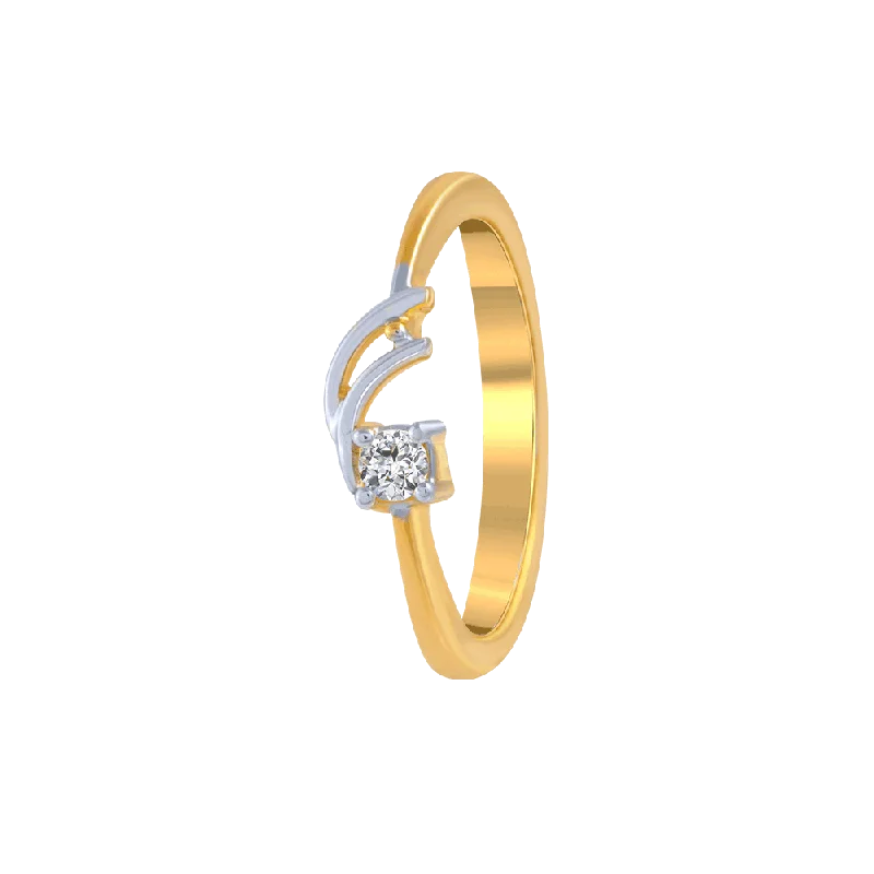 18KT (750) Yellow Gold And Diamond Ring For Women