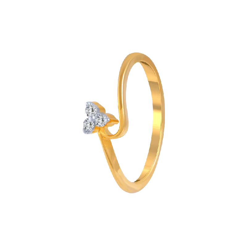 18KT (750) Yellow Gold And Diamond Ring For Women