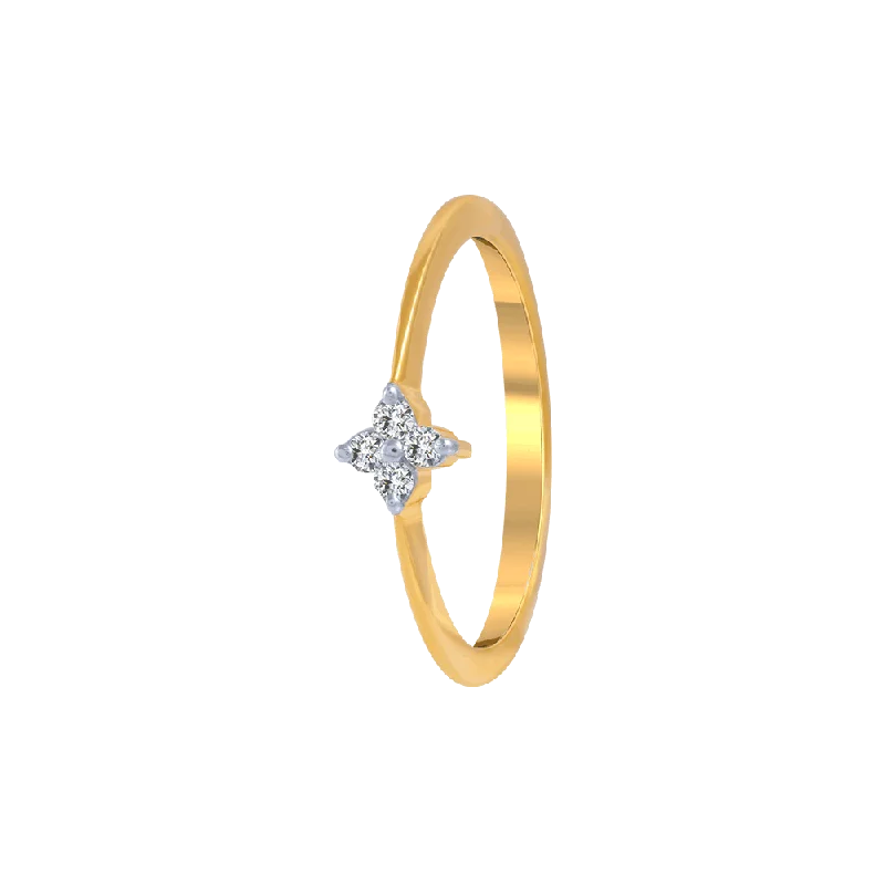 18KT (750) Yellow Gold And Diamond Ring For Women