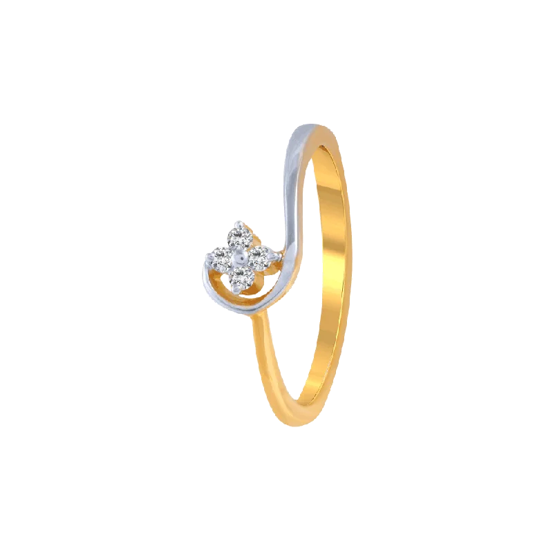 18KT (750) Yellow Gold And Diamond Ring For Women