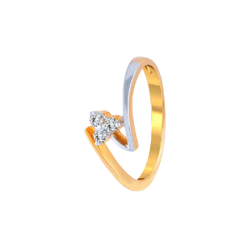 18KT (750) Yellow Gold And Diamond Ring For Women