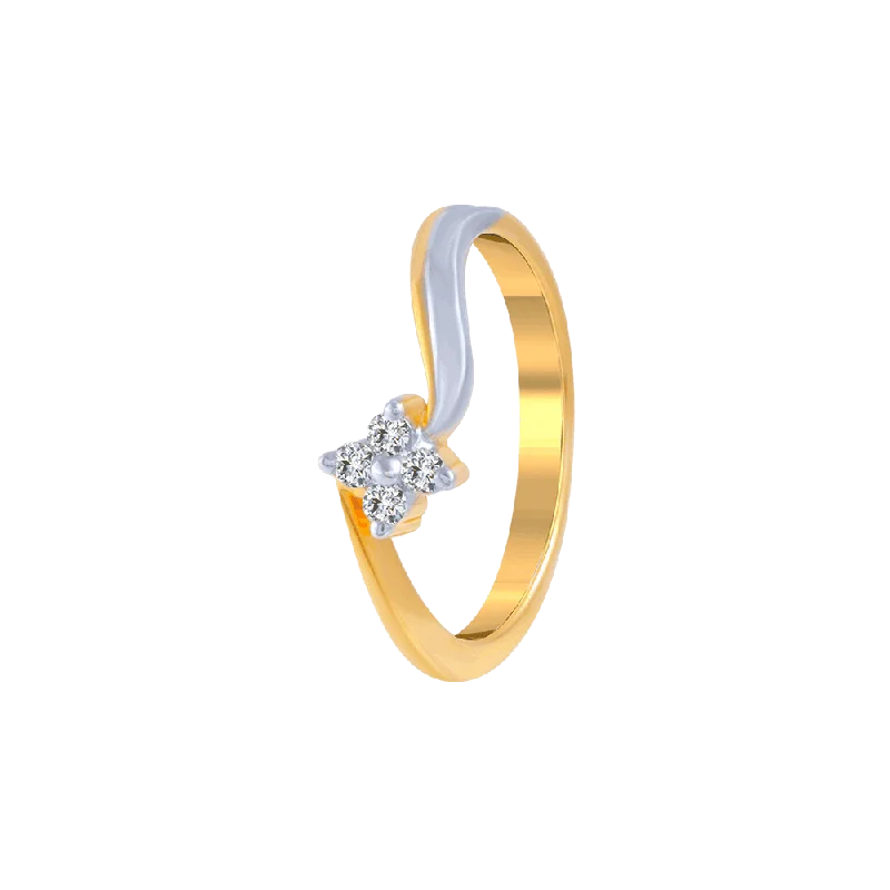 18KT (750) Yellow Gold And Diamond Ring For Women