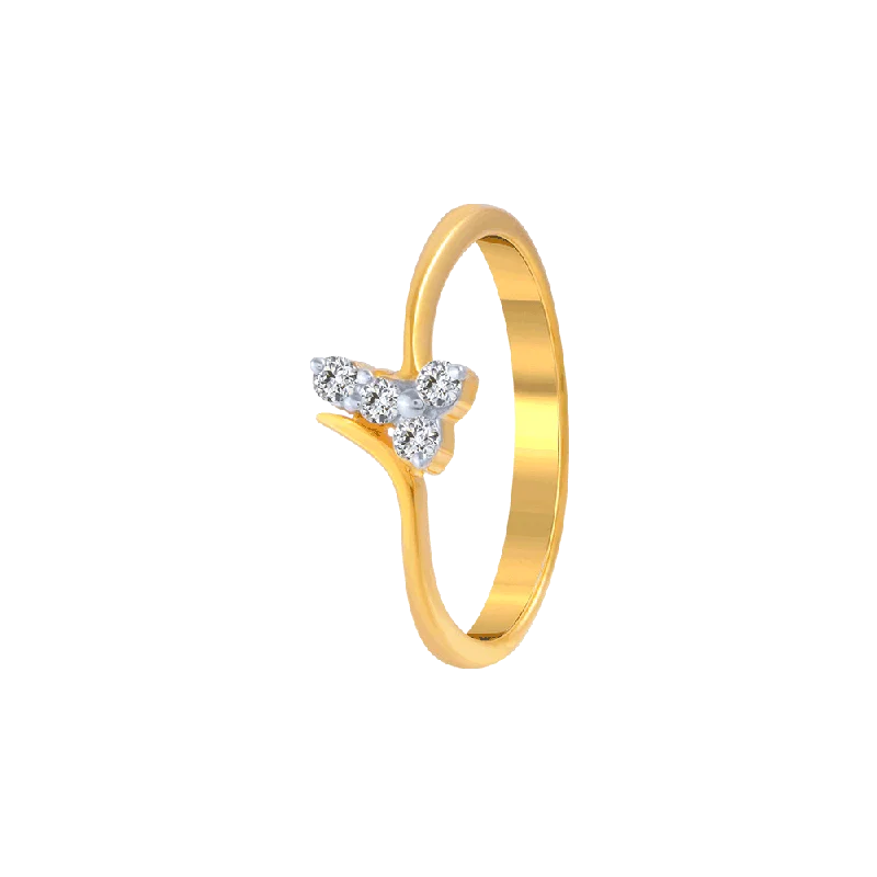 18KT (750) Yellow Gold And Diamond Ring For Women