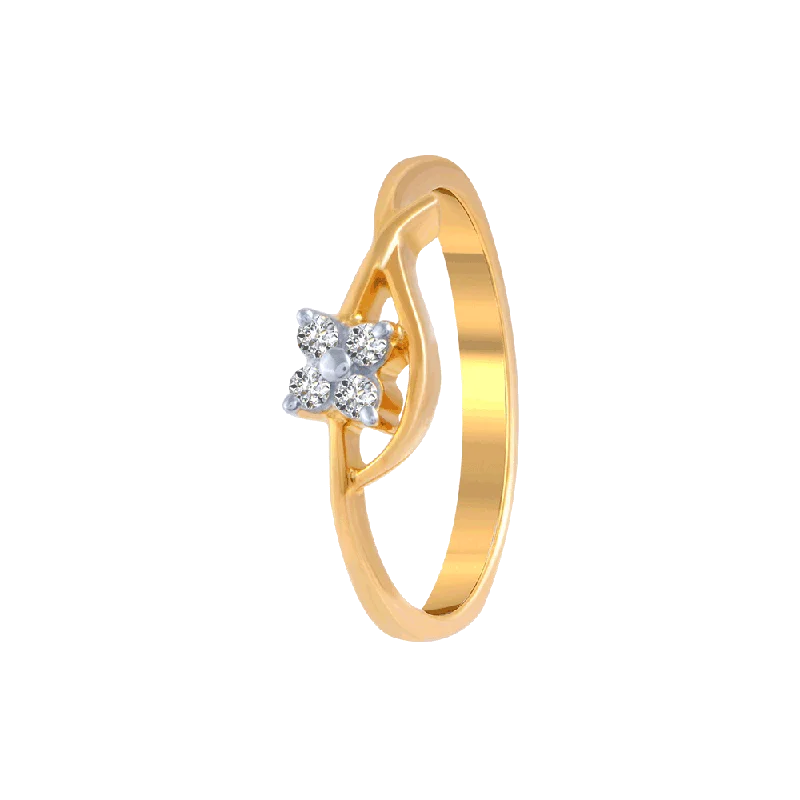 18KT (750) Yellow Gold And Diamond Ring For Women