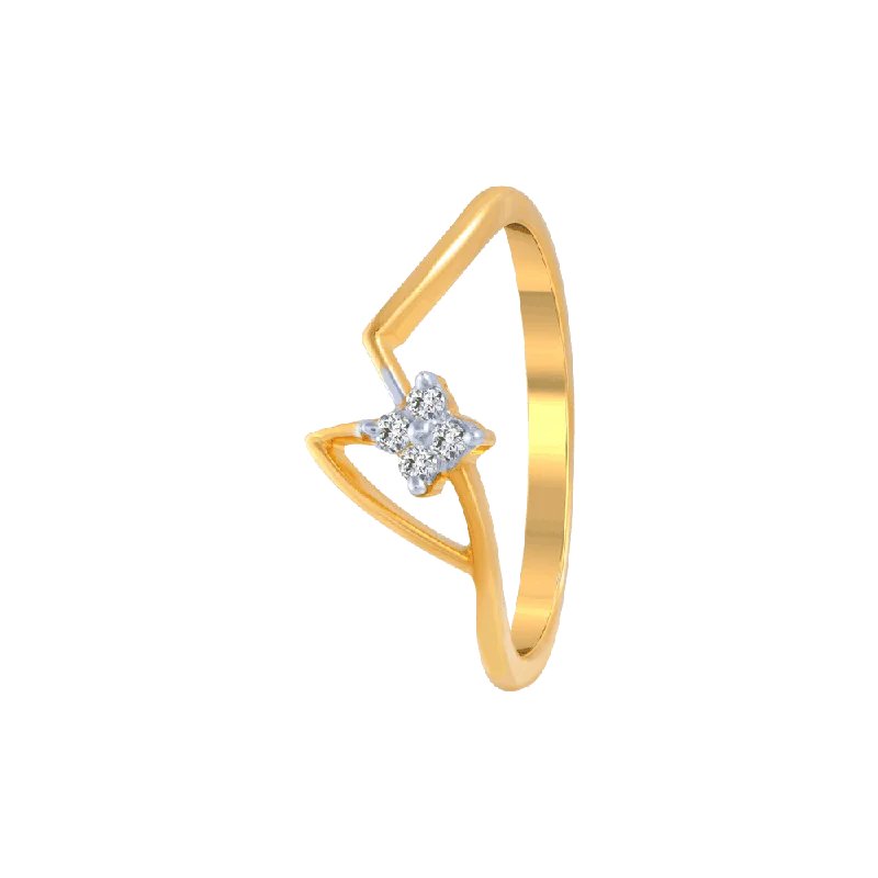 18KT (750) Yellow Gold And Diamond Ring For Women