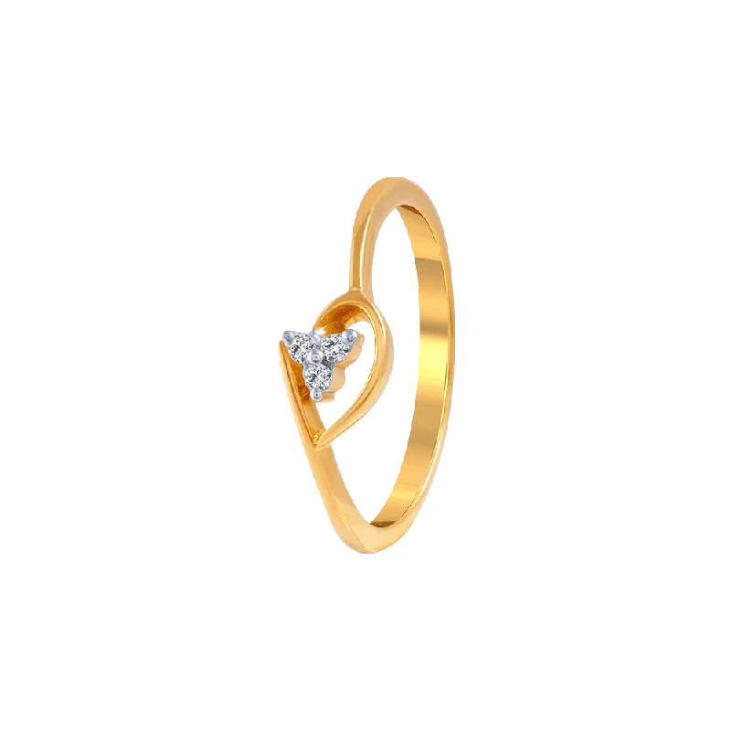 18KT (750) Yellow Gold And Diamond Ring For Women