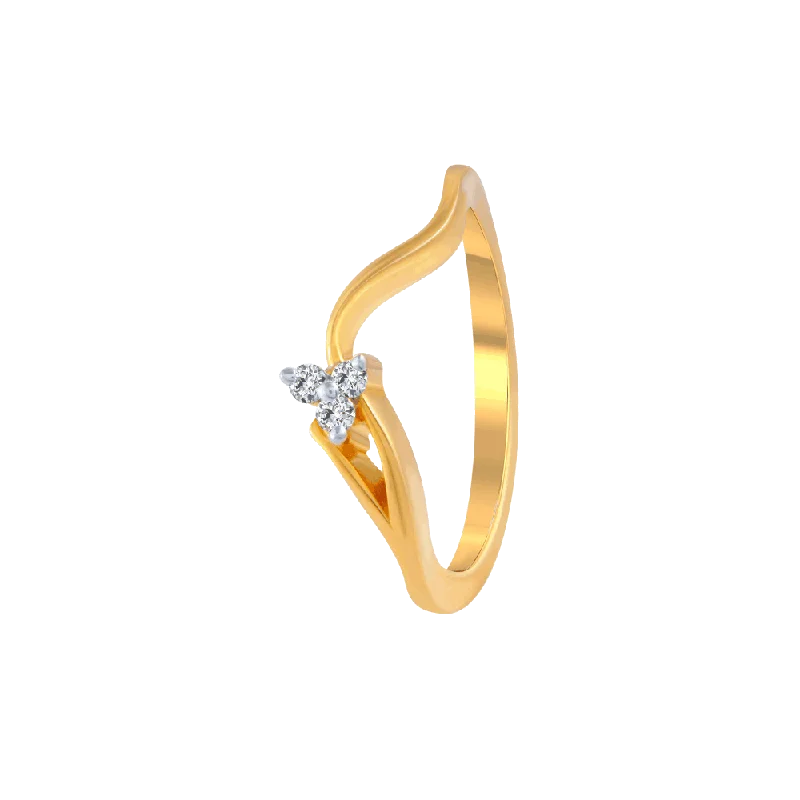 18KT (750) Yellow Gold And Diamond Ring For Women