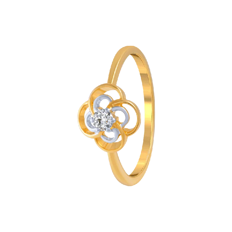 18KT (750) Yellow Gold And Diamond Ring For Women