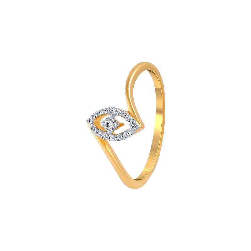 18KT (750) Yellow Gold And Diamond Ring For Women