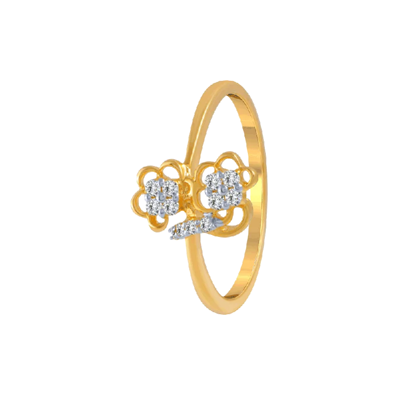 18KT (750) Yellow Gold And Diamond Ring For Women