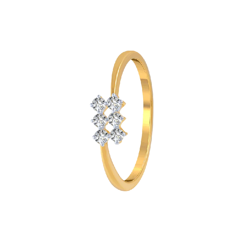 18KT (750) Yellow Gold And Diamond Ring For Women