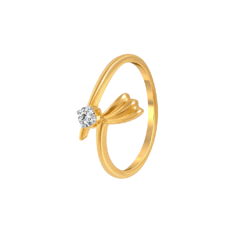 18KT (750) Yellow Gold And Diamond Ring For Women