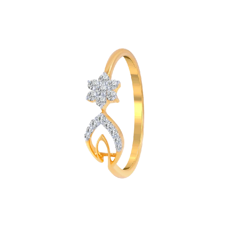 18KT (750) Yellow Gold And Diamond Ring For Women