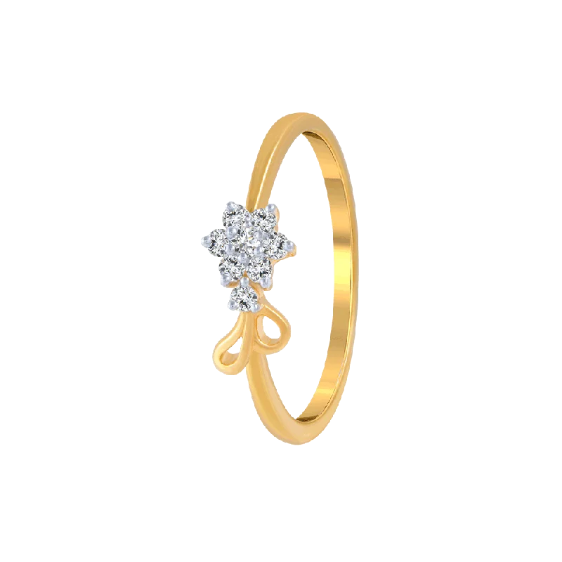 18KT (750) Yellow Gold And Diamond Ring For Women