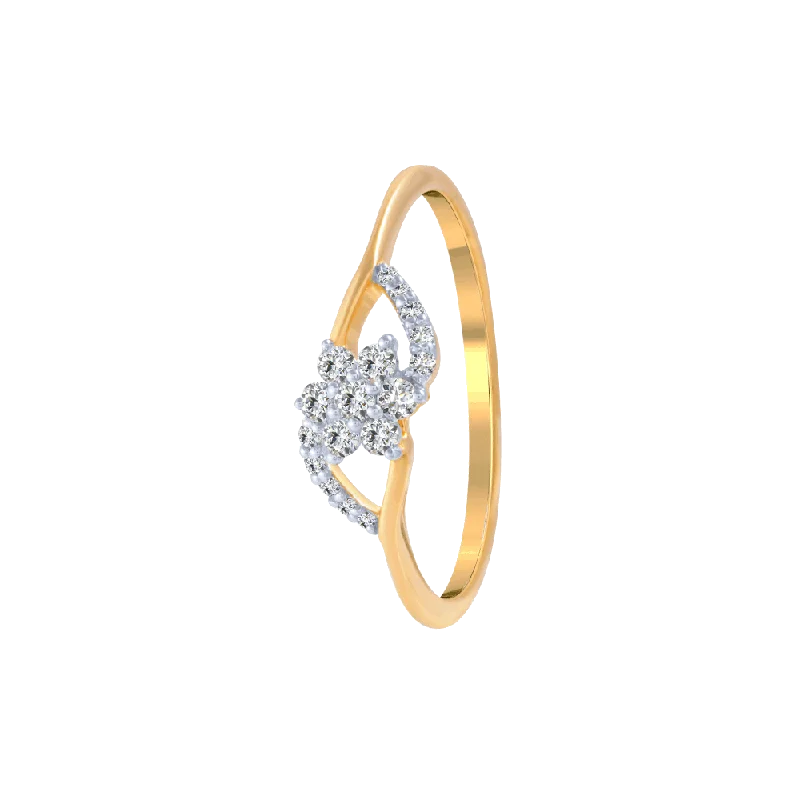 18KT (750) Yellow Gold And Diamond Ring For Women