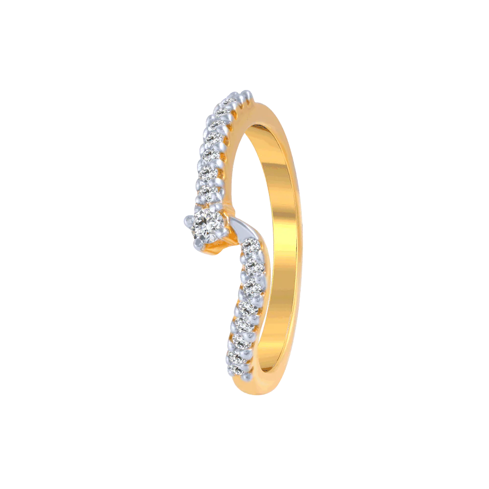 18KT (750) Yellow Gold And Diamond Ring For Women