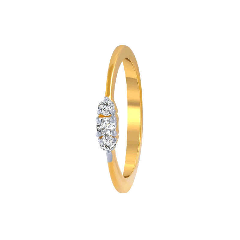 18KT (750) Yellow Gold And Diamond Ring For Women