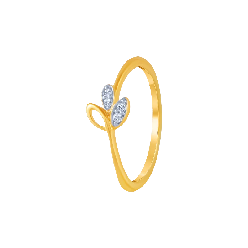 18KT (750) Yellow Gold And Diamond Ring For Women