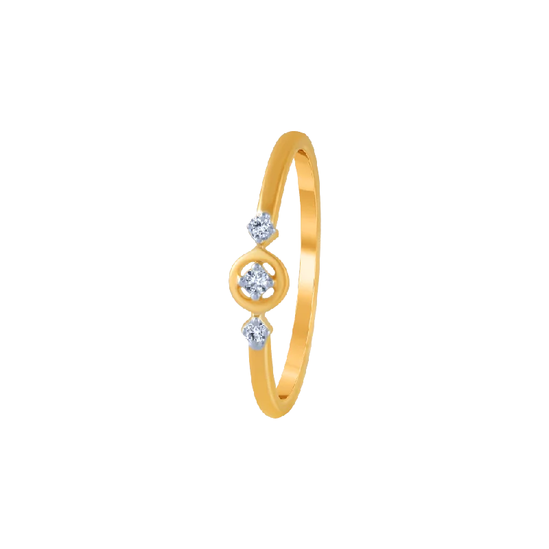 18KT (750) Yellow Gold And Diamond Ring For Women