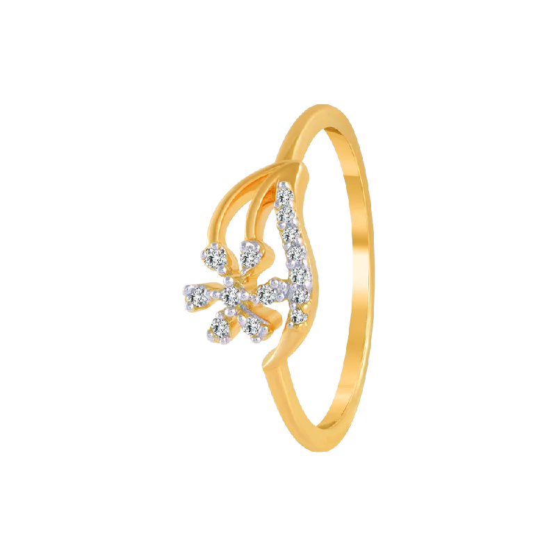 18KT (750) Yellow Gold And Diamond Ring For Women