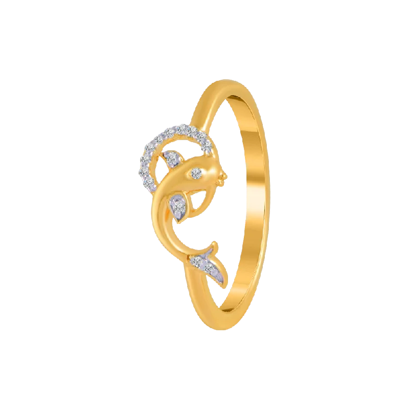 18KT (750) Yellow Gold And Diamond Ring For Women