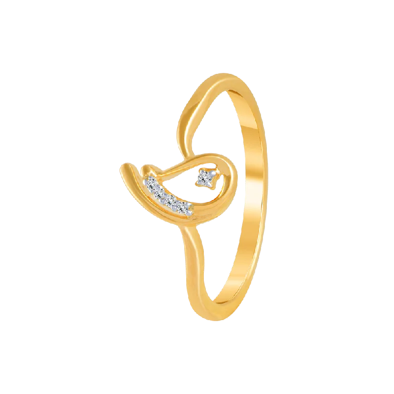 18KT (750) Yellow Gold And Diamond Ring For Women