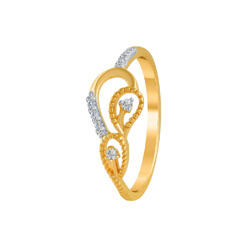 18KT (750) Yellow Gold And Diamond Ring For Women