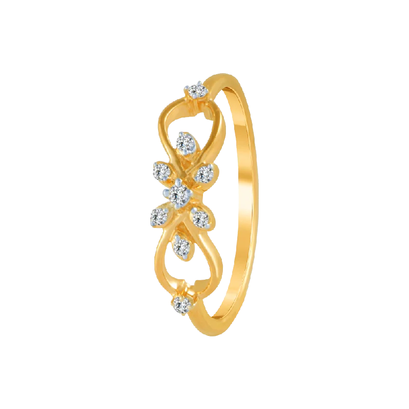 18KT (750) Yellow Gold And Diamond Ring For Women