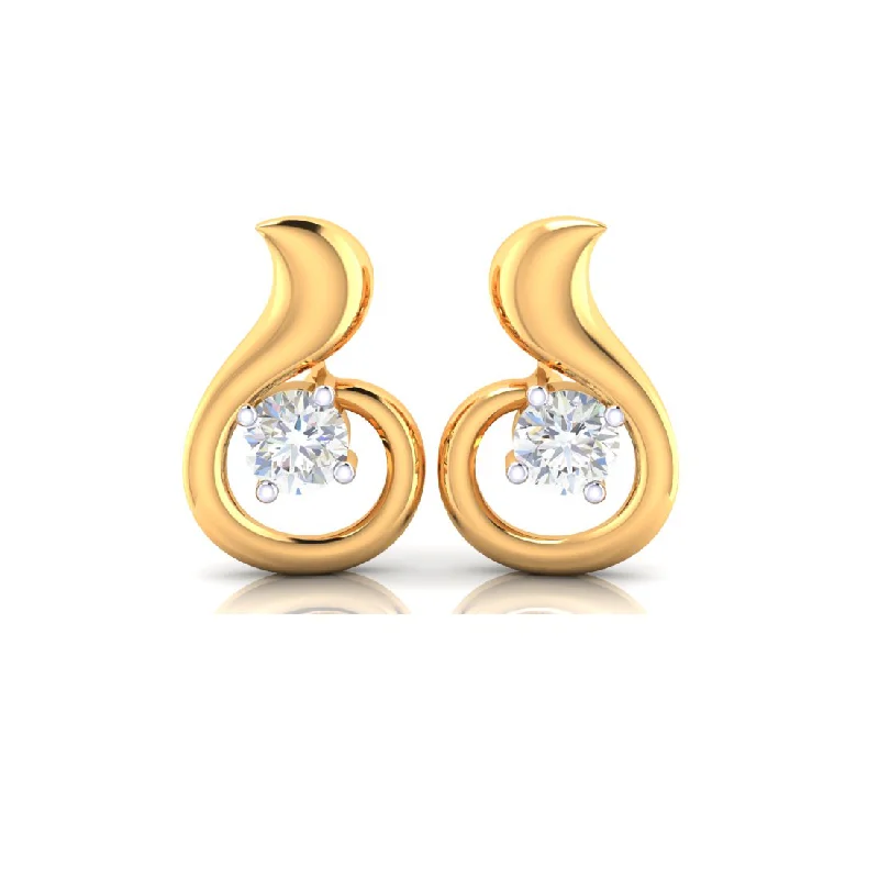 Classic Designer 18k Gold And Diamond Earrings