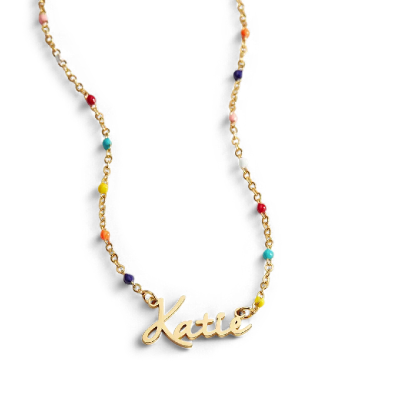 Colorful Beaded Fairy Name Necklace