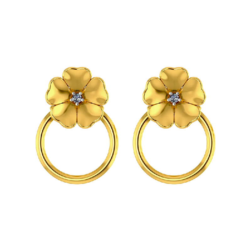 Floral Designed Stunning Diamond Earrings For Women