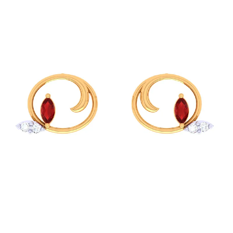 Leaf Diamond Earrings Top