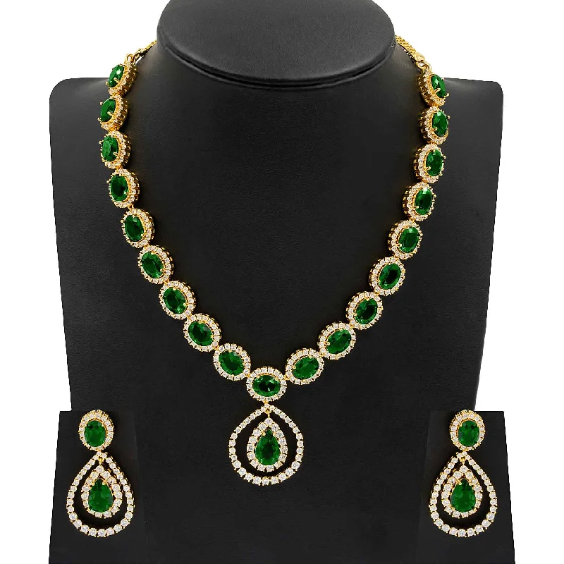 Premium Stone Necklace with Stud PMSNS17WG-009, PMSHST28WG-082