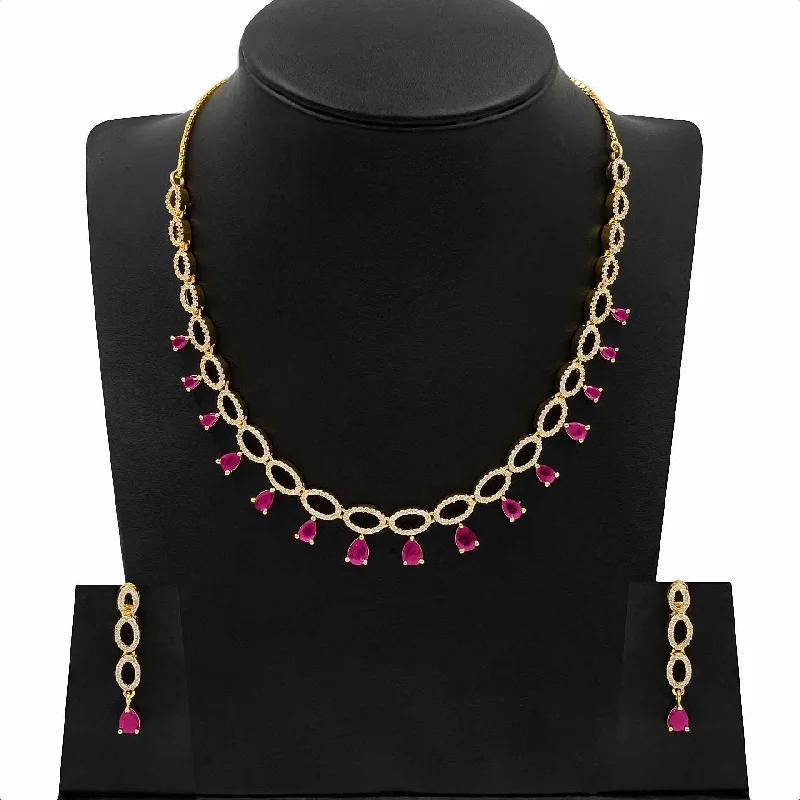 Premium Stone Necklace with Stud PMSNS22WR-007, PMSHST34WR-022