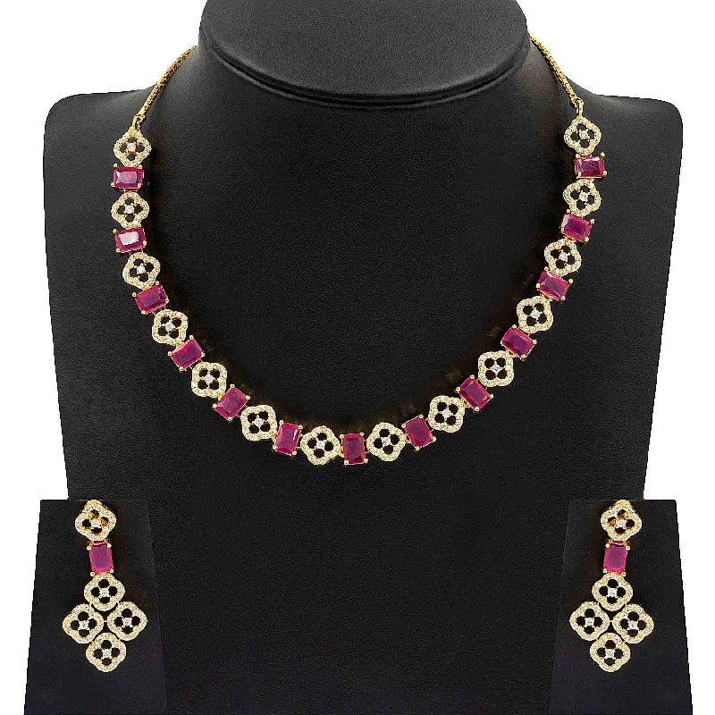 Premium Stone Necklace with Stud PMSNS23WR-007, PMSHST40WR-052