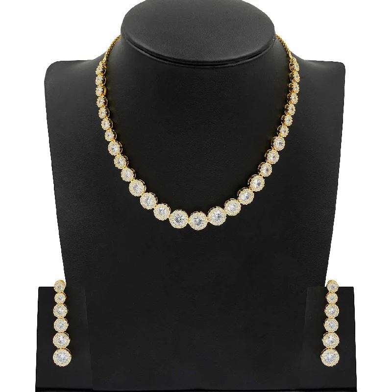 Premium Stone Necklace with Stud PMSNS33W-008, PMSHST27W-082