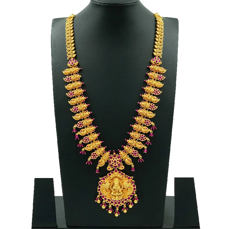 Sreshta Collection Gheru Necklace PSGRNLSR12R-0651