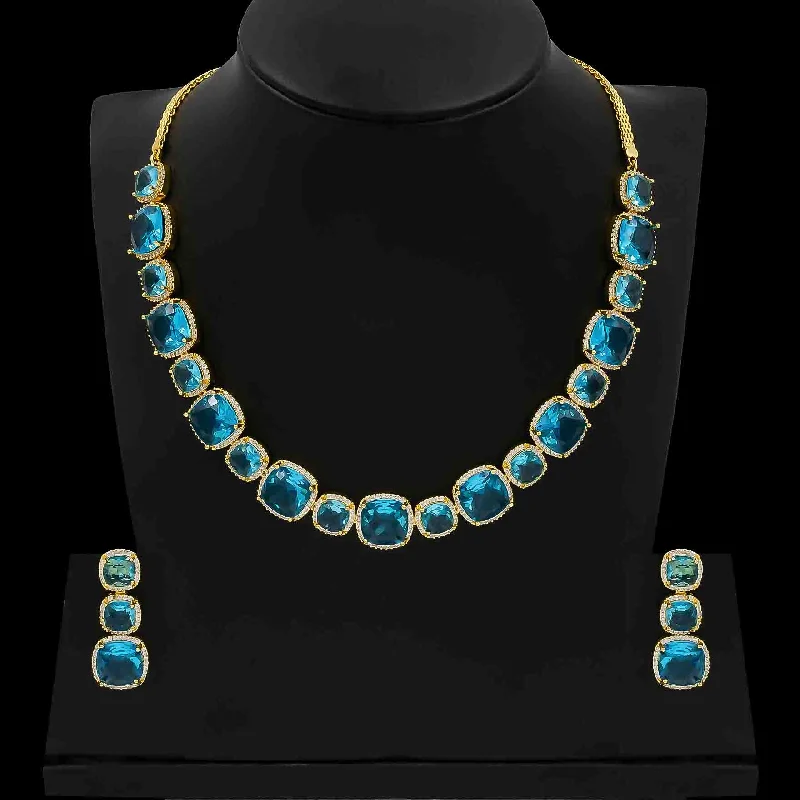 Stone Necklace with Stud PMSNS23WSB-008, PMSHST15WSB-082