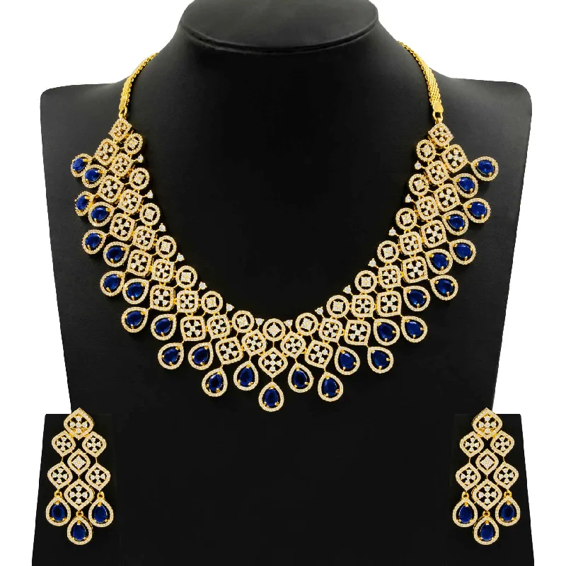 Stone Necklace with Stud PMSNS2WBL-0031, PMSHST2WBL-003