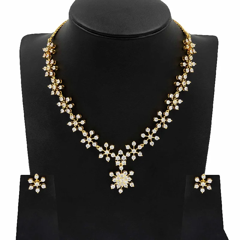 Stone Necklace with Stud PMSNS38W-008, PMSST6W-022