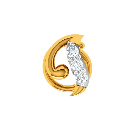 Stone Studded & Intricately Designed Gold Nose Pin Design